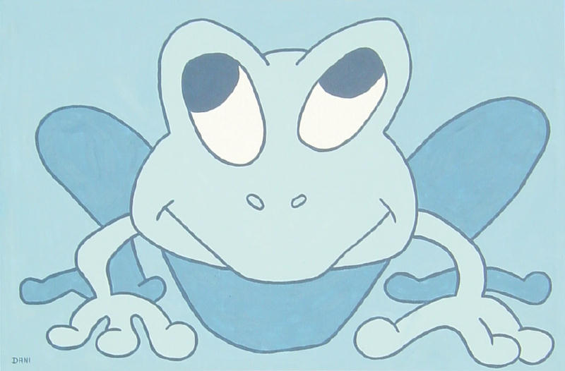Frosch in blau