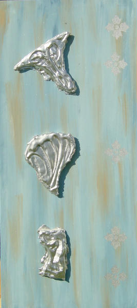 silber und blau